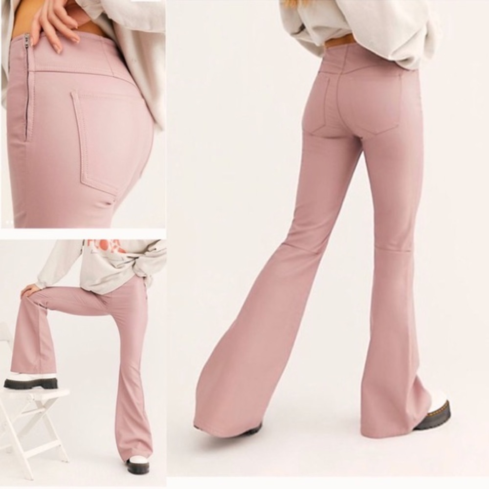 FREE PEOPLE Penny Vegan Leather Flare Pants